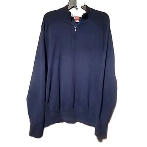 Levis Sweater Mens XL Blue 1/4 Zip Casual Ribbed Stretch Long Sleeve